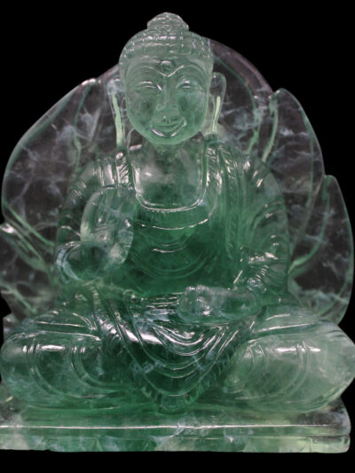 Green Fluorite Buddha in Leaf