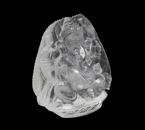 Crystal Lord Ganesha in Leaf - Image 2
