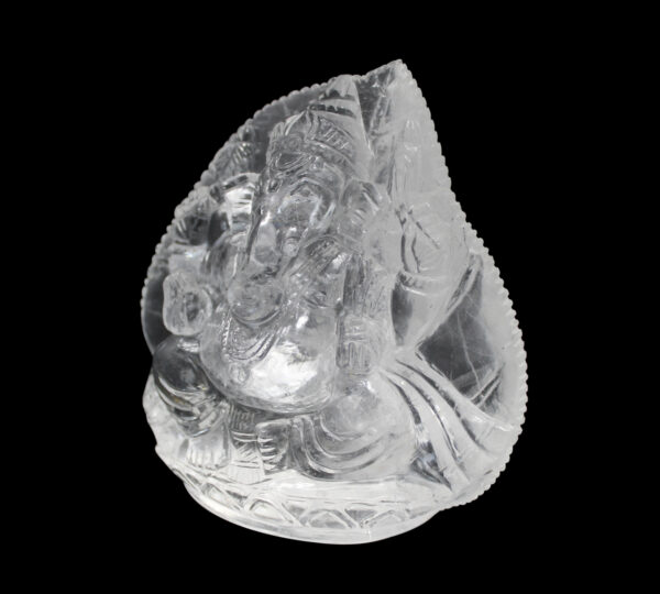 Crystal Lord Ganesha in Leaf - Image 3