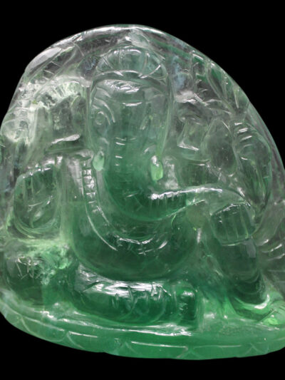 Green Fluorite Ganesha in Leaf