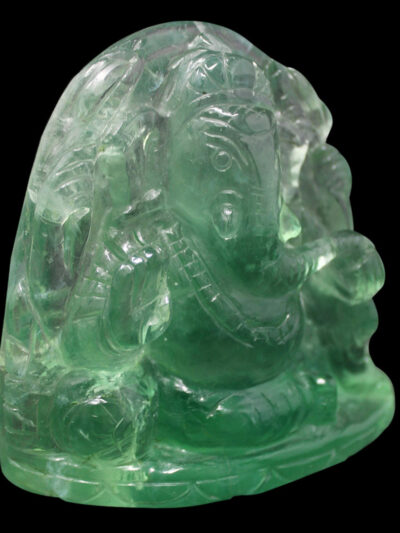 Green Fluorite Ganesha in Leaf