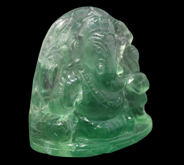Green Fluorite Ganesha in Leaf - Image 2