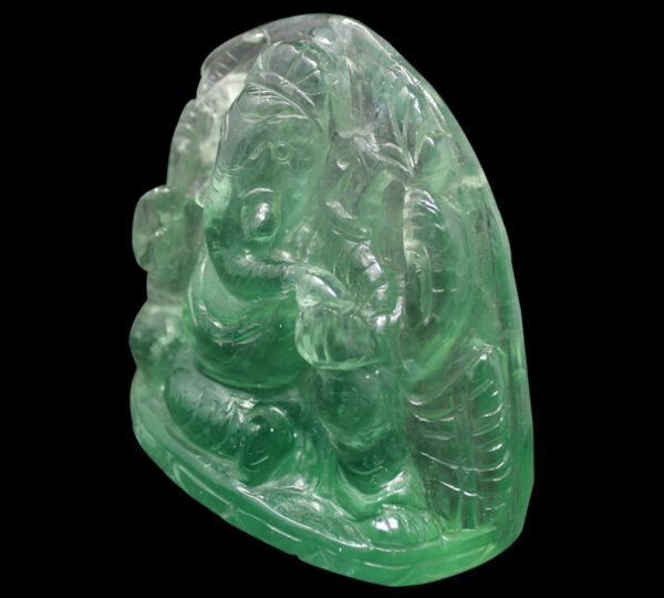 Green Fluorite Ganesha in Leaf - Image 3
